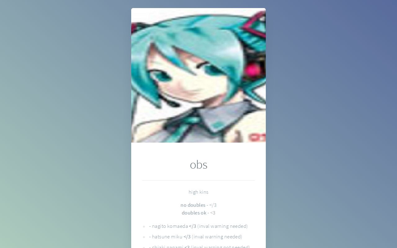 Carrd profile picture for @obs